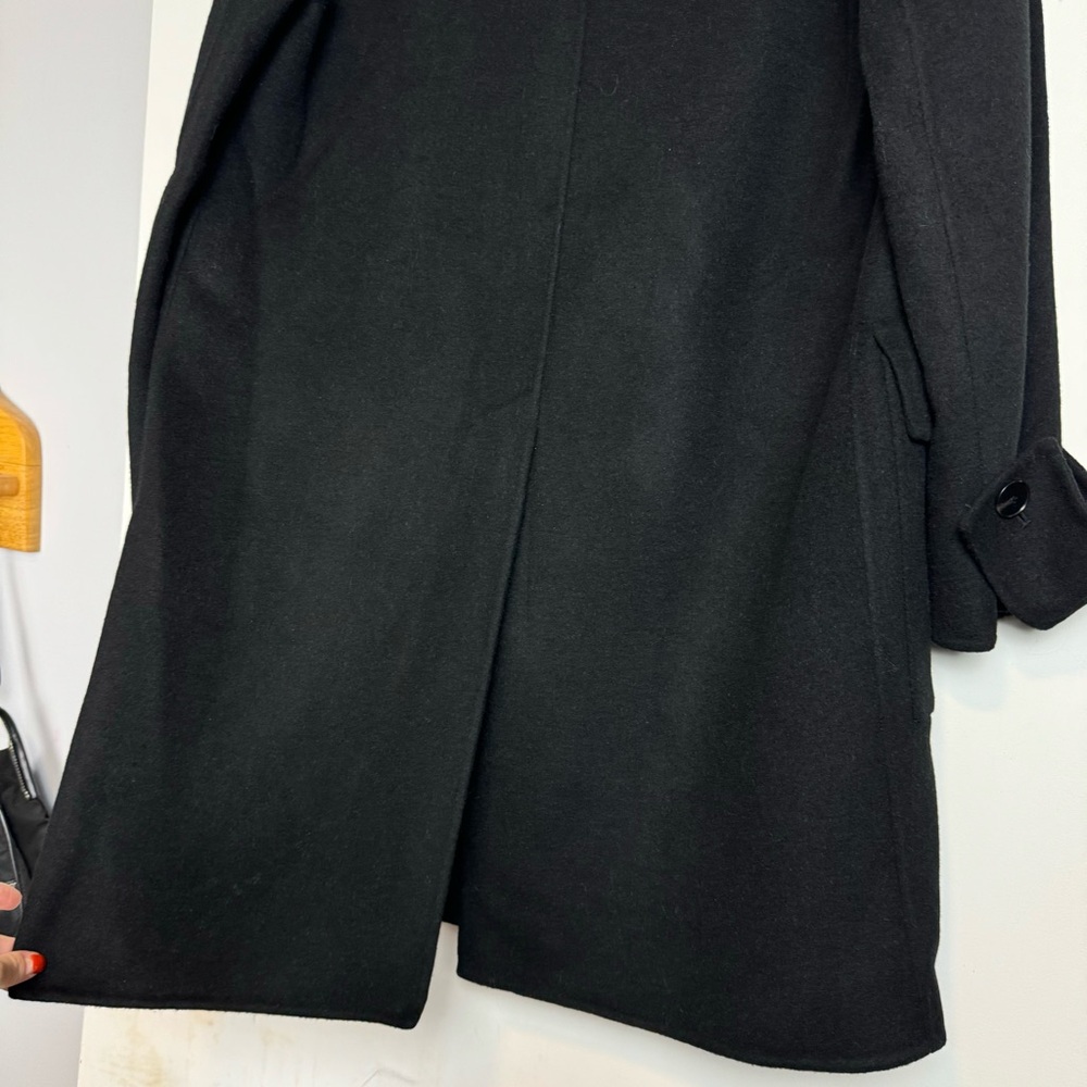 NWT Massimo Dutti Black Double Breasted Pocket Wool Blend Jacket Coat Sz Small - Picture 14 of 16